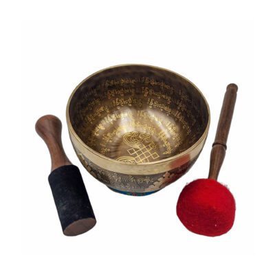 Singing Bowl – Hand Beaten, Fine Etching Carving, Buddhist Seven-Metal Bronze