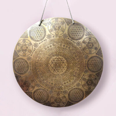 Tibetan Handmade Wind Gong | Flat Gong | 43cm Bronze Gong