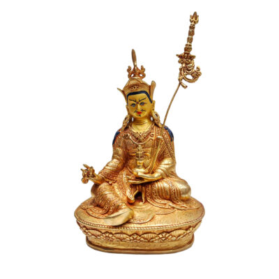 Padmasambhava Statue | Buddhist Handmade | Gold Plated with Painted Face