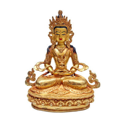 Aparimita Statue | Buddhist Handmade | Gold Plated with Painted Face